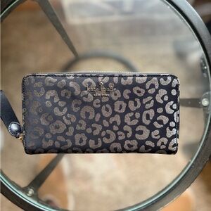 Kate Spade Black and Gold Animal Print Wallet